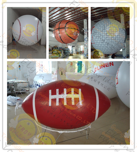 Los globos del deporte del helio de la publicidad anunciaron llamativo incombustible inflable