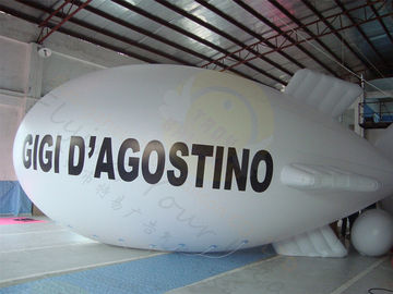 Impresión protegida ULTRAVIOLETA elástico blanca inflable enorme del balón de aire del zepelín
